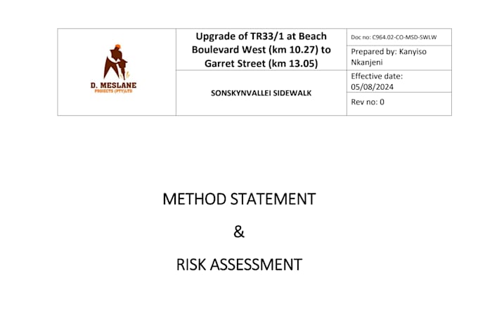 create professional construction method statements